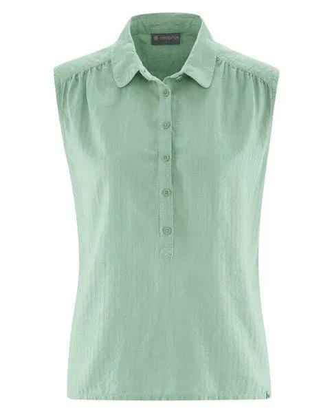 HempAge HempAge Hanf Bluse mit Polokragen