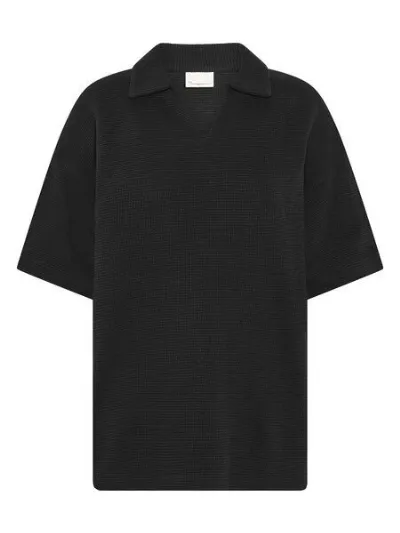 KnowledgeCotton Apparel KnowledgeCotton Apparel Poloshirt mit Waffle-Struktur und Split-Kragen aus Bio-Baumwolle