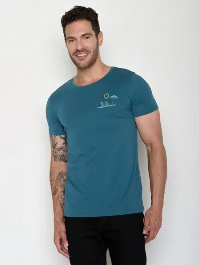 GreenBomb GREENBOMB Beach View Guide - Sportliches T-Shirt aus Bio-Baumwolle / hochwertiger Print / GOTS / Fair & Vegan