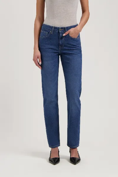 MUD Jeans MUD Jeans Damen vegan Jeans Mid Straight Go Washed Stone