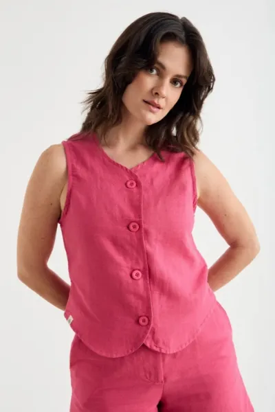 Clotsy Clotsy Damen vegan Weste Olga Fuchsia