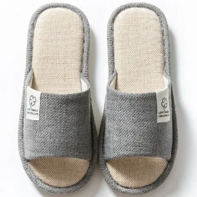 Home & Joy Home & Joy Hausschuhe aus Baumwolle & Leinen Latschen Pantoffeln Schlappen Pantoletten