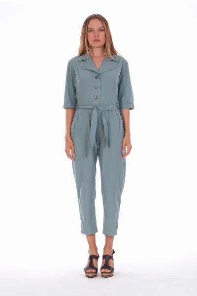 RAVENS VIEW IBIZA RAVENS VIEW IBIZA Damen vegan Jumpsuit Chic Mono Chinois Grün