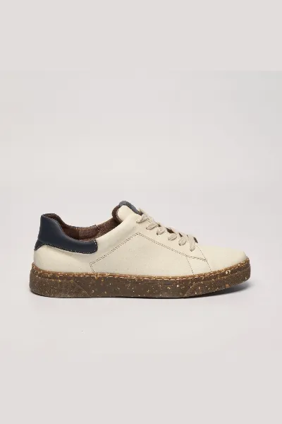 AGAZI AGAZI Herren vegan Sneaker Jacob Beige + Marineblau