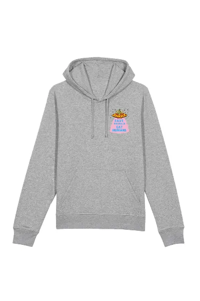 Oat Milk Club Oat Milk Club Damen vegan Hoodie Save Animals Eat Humans Unisex Grau