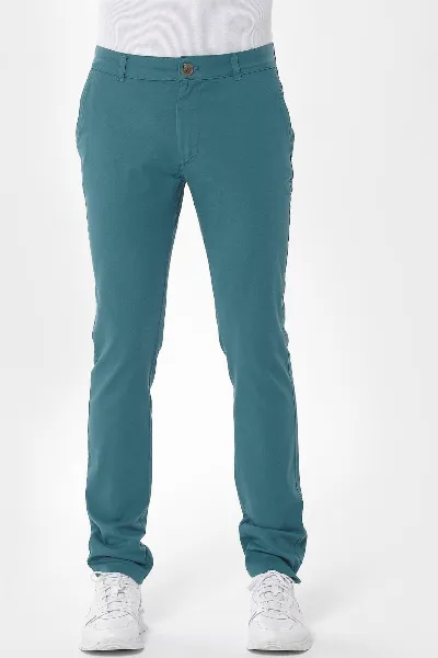 ORGANICATION ORGANICATION Herren vegan Chino-Hose Slim Petrolgrün