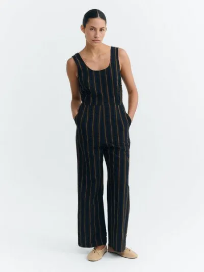 thinking mu thinking mu Damen Jumpsuit - Raflesia Seersucker - aus Bio-Baumwolle