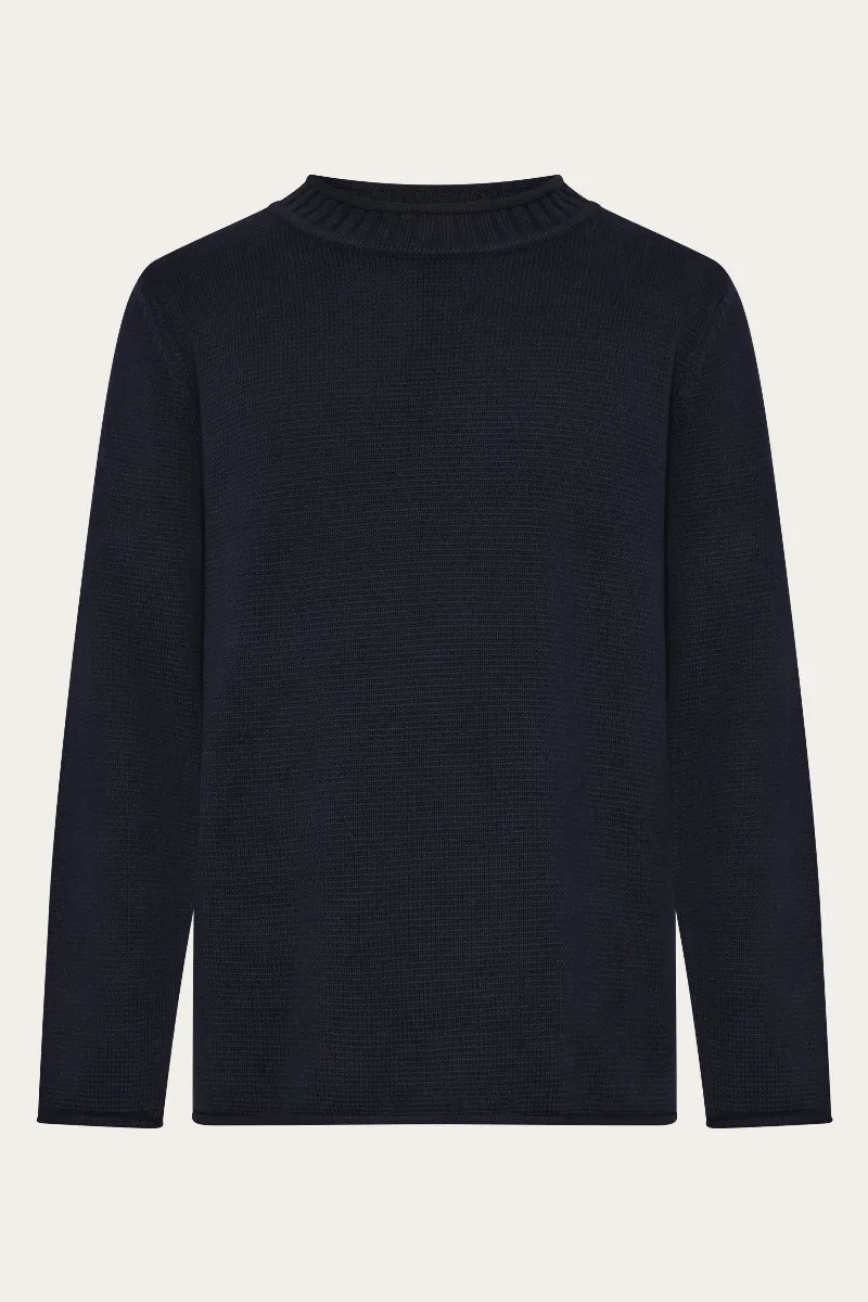 KnowledgeCotton Apparel KnowledgeCotton Apparel Herren vegan Pullover Herren Rundhalsausschnitt Night Sky Navy