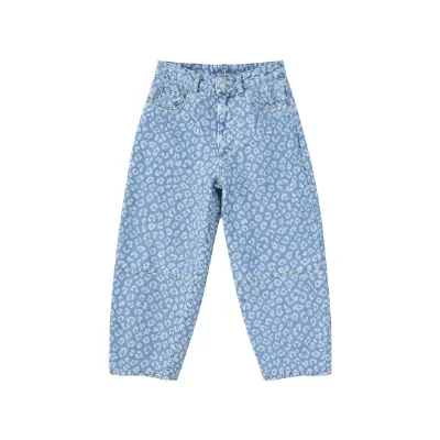 Mazine Mazine - Women's Printed Barrel Leg Denim Pants - Jeans