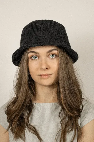 TAWAST TAWAST Damen vegan Breeze Bucket Hat Schwarze Waffel