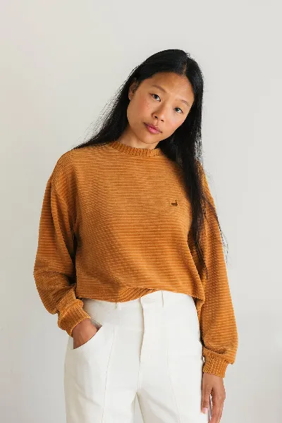 TWOTHIRDS TWOTHIRDS Damen vegan Sweatshirt Oleny Dunkelsenf