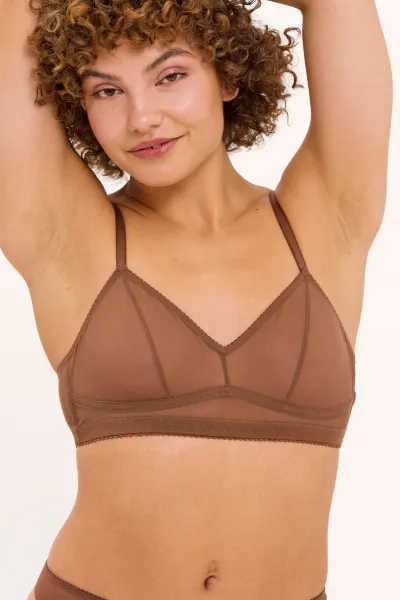 Understatement Understatement Damen vegan Bralette Mesh Balconette Mocha