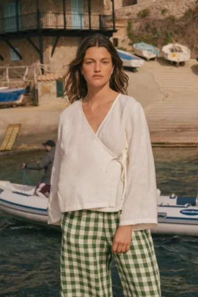 AmourLinen AmourLinen Damen vegan Wickeltop Adele