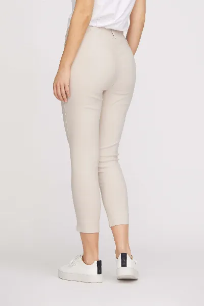 LAURIE LAURIE Damen vegan Slim Crop Pants Elizabeth Grey Sand
