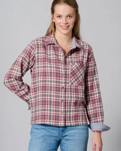 HempAge HempAge Karierte Bluse Hanf/Biobaumwolle