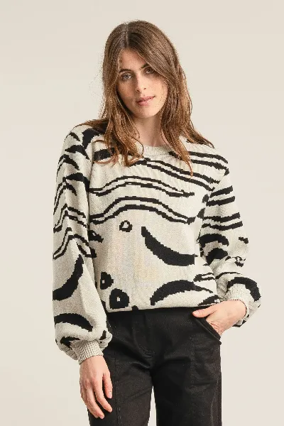 KOMODO KOMODO Damen vegan Pullover Tiger Hope Off White