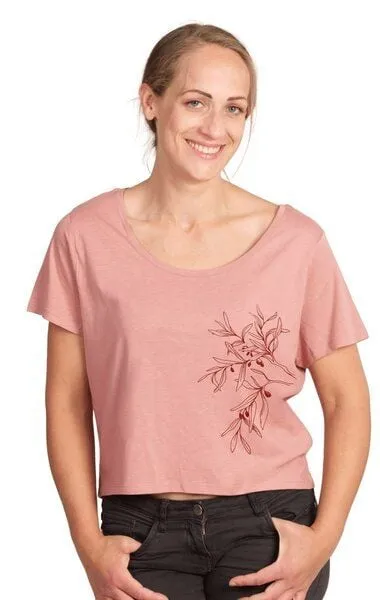Life-Tree Life-Tree Ecovero Shirt für Damen Olive Branch in Fern Green/Dusty