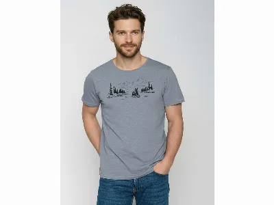 GreenBomb GREENBOMB Bio-Herren-T-Shirt 'Bear River' mit Rundhalsausschnitt, sea smoke,