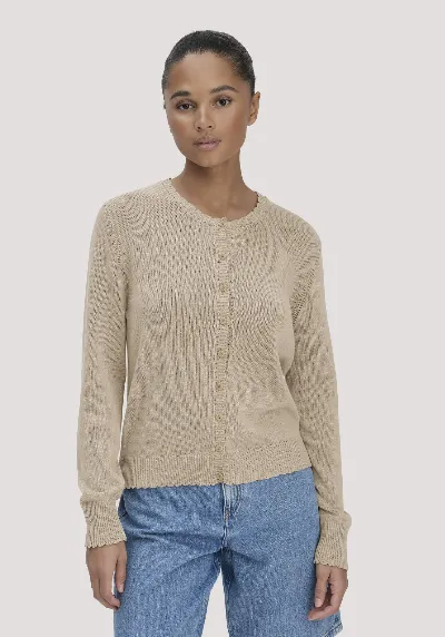 hessnatur hessnatur Damen Strick Jacke Regular aus Leinen mit Baumwolle und Viskose - beige