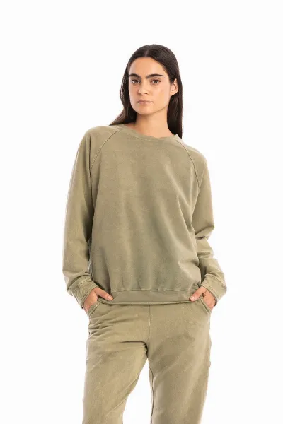 RAVENS VIEW IBIZA RAVENS VIEW IBIZA Damen vegan Sweatshirt Ona Efeu Grün