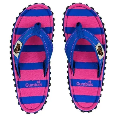 Gumbies GUMBIES Pink & Blue Stripe – Nachhaltige Zehensandalen für Damen