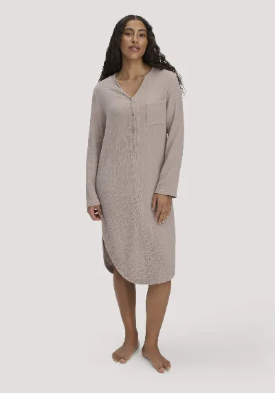 hessnatur hessnatur Damen Musselin Nachthemd Relaxed PURE COMFORT aus Bio Baumwolle - beige