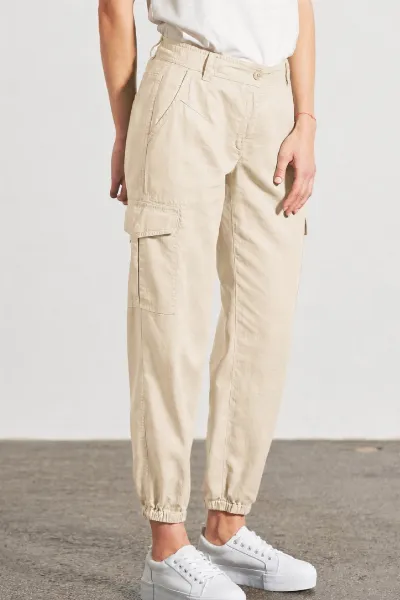 HempAge Hempage Damen vegan Sportliche Cargo Hose Gobi In