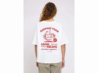 MAZINE MAZINE Damen-Oversized-T-Shirt 'Back Print' mit Rundhalsausschnitt, falafel,