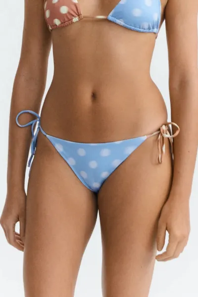 thinking mu Thinking MU Damen vegan Bikiniunterteil Palermo Bicolor Polka Dot Braun/Blau