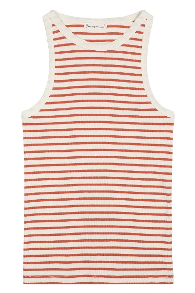 KnowledgeCotton Apparel Top Racer Rib Striped
