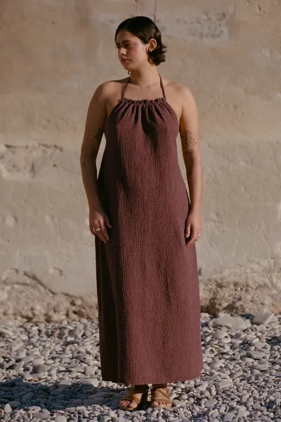 Nénés Nénés Damen vegan Kleid Lena Burgundy