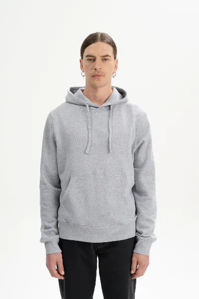 MELA MELA Herren vegan Kapuzenpulli Tican Gray Melange