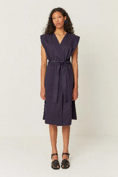 SKFK SKFK Damen vegan Kleid Lurra Marineblau