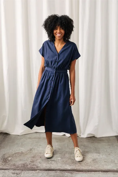 TWOTHIRDS TWOTHIRDS Damen vegan Kleid Folegandros Ultramarinblau