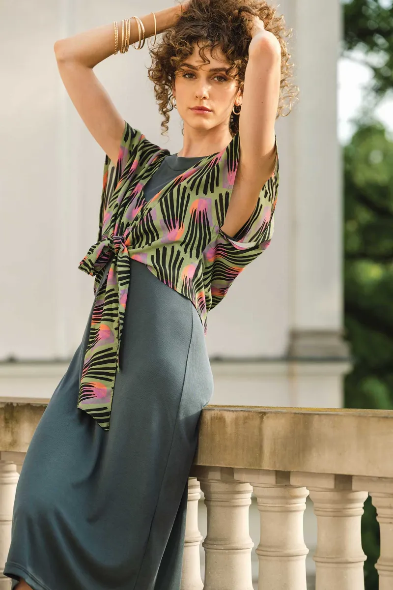 WiDDA WiDDA Damen vegan Wrap Top Dash Multicolor