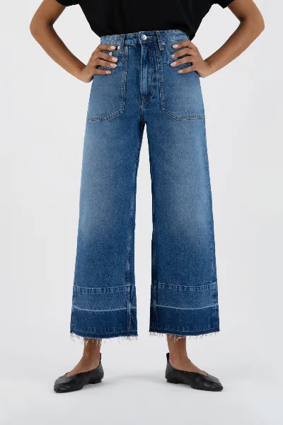 MUD Jeans MUD Jeans Damen vegan Jeans Sara Works Cropped Medium Stone