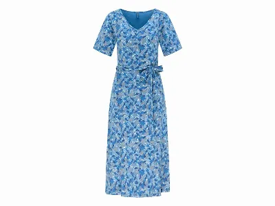 tranquillo tranquillo Bio-Damen-Kleid mit V-Ausschnitt, bloom,