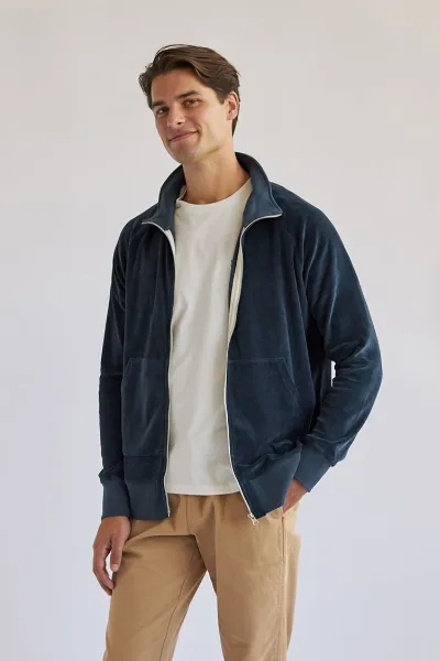 TWOTHIRDS TWOTHIRDS Herren vegan Sweatshirt Mit ReiÃŸverschluss Ballycotton Mediterranean Navy