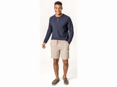 Living Crafts Living Crafts Herren-Bermuda-Short ALFON aus 100 % Leinen, sabbia,