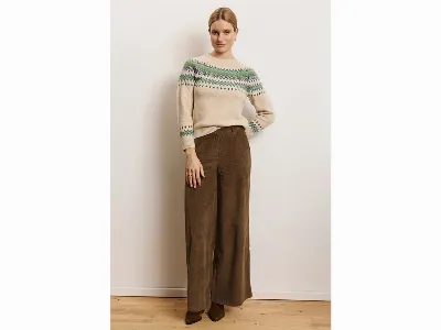 tranquillo tranquillo Bio-Damen-Cordhose 'Paolaa' mit extra weitem Bein, taupe,
