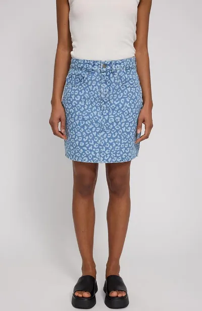 Mazine Mazine Damen vegan Minirock Bedruckter Denim