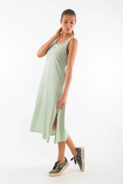 RAVENS VIEW IBIZA RAVENS VIEW IBIZA Damen vegan Ã„rmelloses Kleid Uma Helles Aloe GrÃ¼n