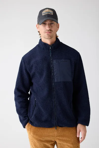 KnowledgeCotton Apparel Jacke Fit Zip Fleece Blau