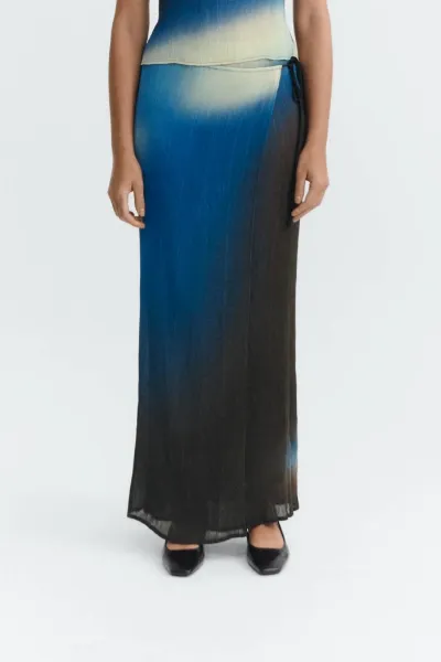 thinking mu Thinking MU Damen vegan Long Skirt Pauline Glass Pleated Brown