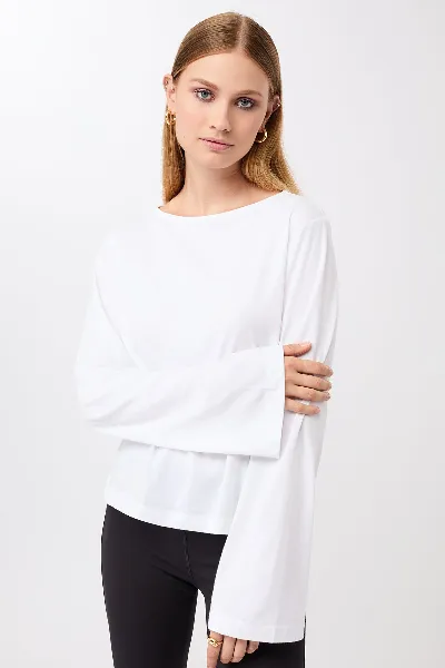 mandala MANDALA Damen vegan Longsleeve Iconic White