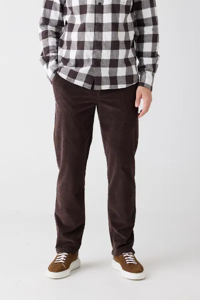 KnowledgeCotton Apparel KnowledgeCotton Apparel Herren vegan Hose Corduroy Chuck Regular Chocolate Torte