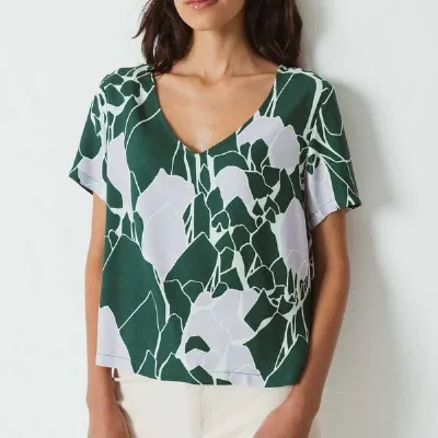 SKFK SKFK Bluse Albertta - Green Waterfall