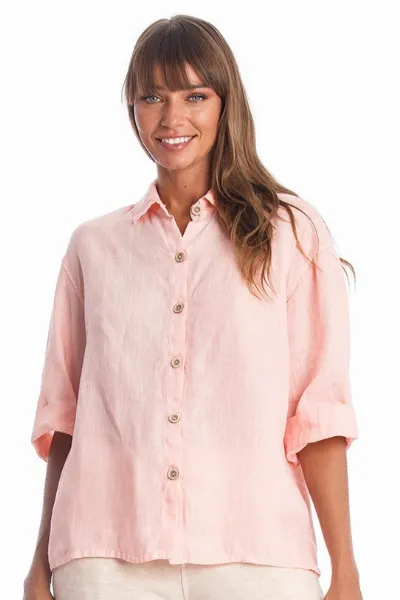 RAVENS VIEW IBIZA RAVENS VIEW IBIZA Damen vegan Bluse Sommer Pink Panther