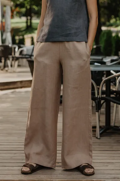 AmourLinen AmourLinen Damen vegan Hose Oulu Rosy Brown