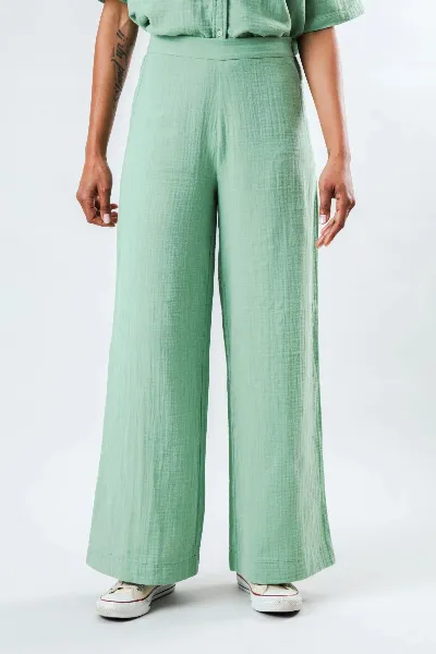 Brava Fabrics Hose Bubble Wide Leg Gr&uuml;n